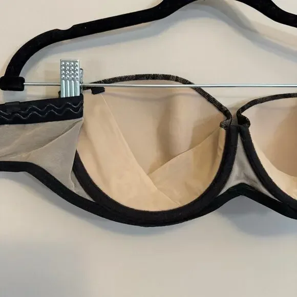 Natori Calais Strapless Bra Womens 32DDD Black Lace Mesh Underwired Convertible - Picture 5 of 8